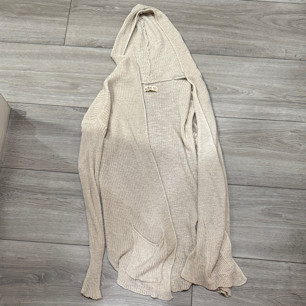Hollister Cream Hooded Cardigan